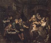 William Hogarth Prodigal son in prison oil on canvas